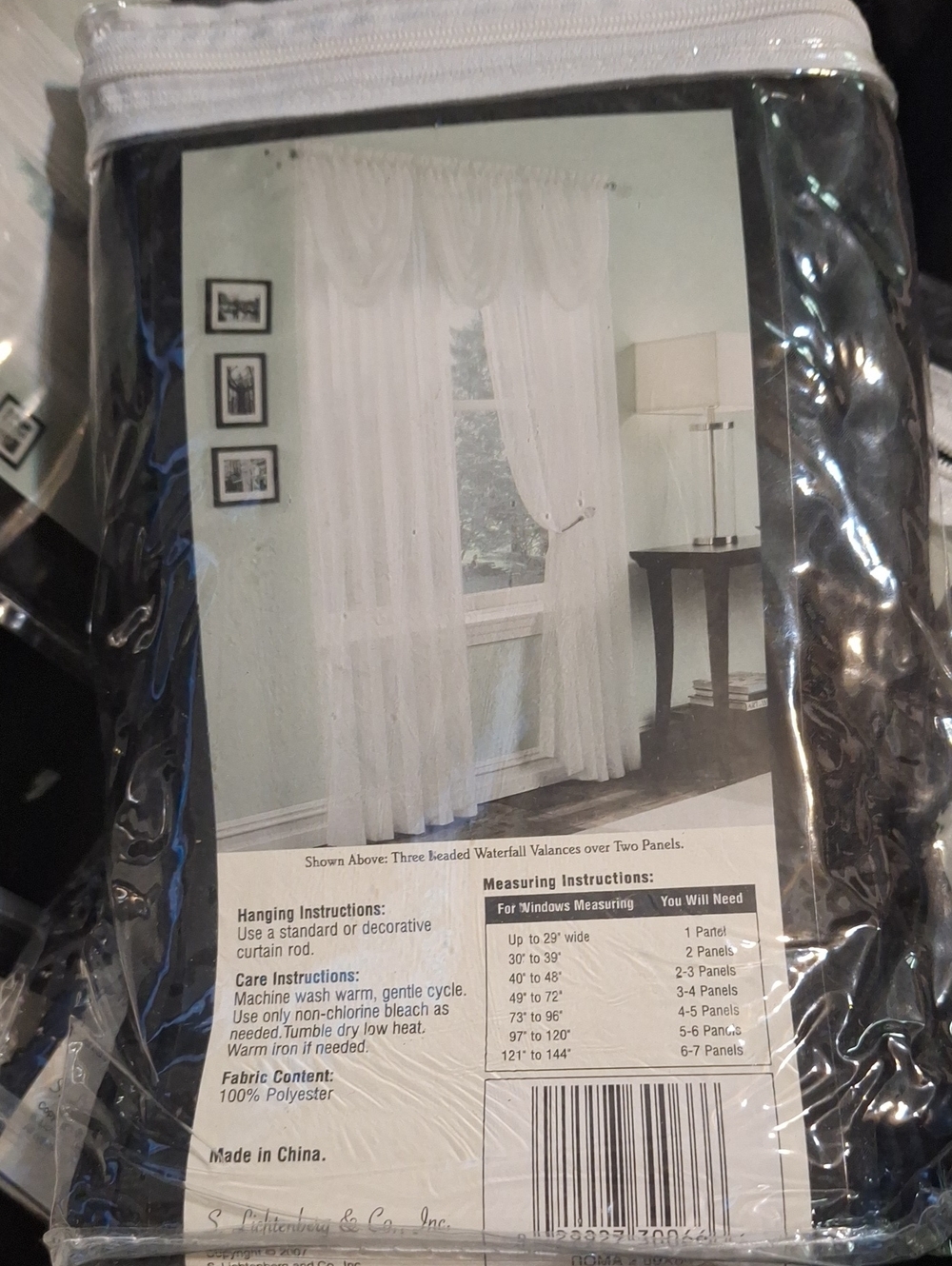 6 NEW Black Sheer Curtain Panels~Roman II~One Panel Each~6 Total~59x84 - Picture 6 of 7